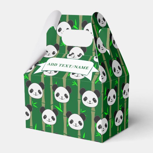 Niedlicher Bamboo Panda Muster Individuelle Name Geschenkschachtel (Rückseite)