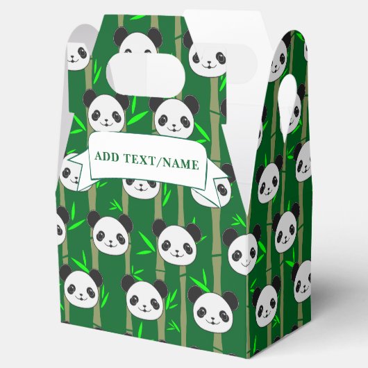 Niedlicher Bamboo Panda Muster Individuelle Name Geschenkschachtel (Geöffnet)