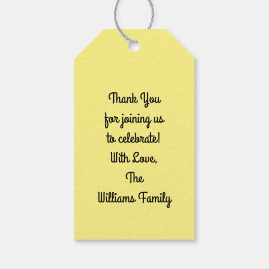 Niedlicher Banana-Kindergeburtstag Geschenkanhänger (Rückseite)