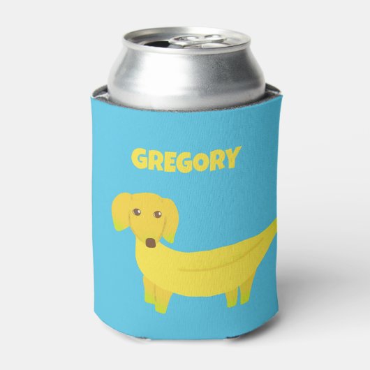 Niedlicher Bananenhund Personalisiert Dosenkühler (Kanne Vorderseite)