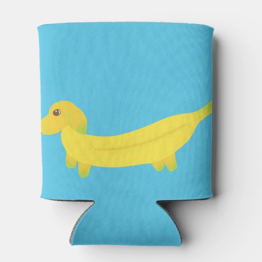 Niedlicher Bananenhund Personalisiert Dosenkühler (Rückseite)