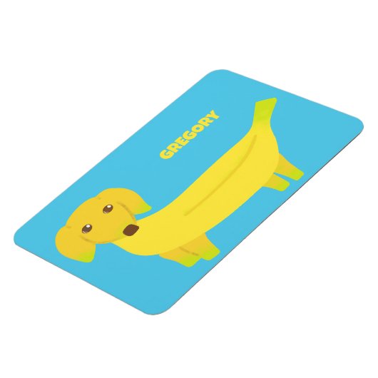 Niedlicher Bananenhund Personalisiert Magnet (Linke Seite)