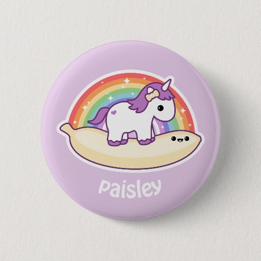 Niedlicher BananeUnicorn Button (Vorderseite)