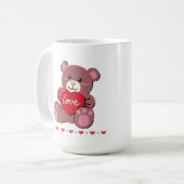 Niedlicher Bär am Valentinstag Kaffeetasse (Vorderseite Links)