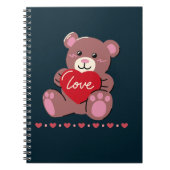 Niedlicher Bär am Valentinstag Notizblock (Vorderseite)