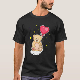 Niedlicher Bär auf Cloud Stars Herzballon Teddy Be T-Shirt