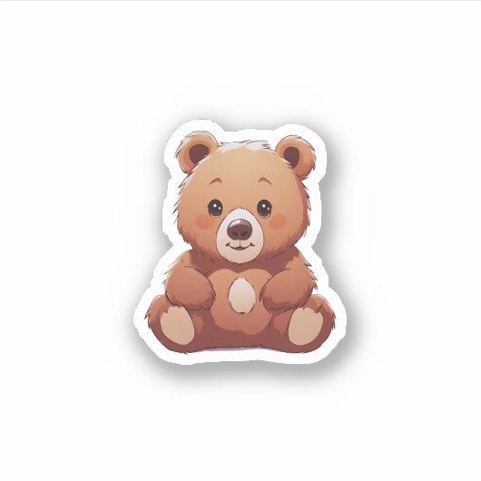 niedlicher Bär Aufkleber (Vorderseite)