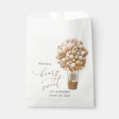 Niedlicher Bär, Beige Balloons, erster Geburtstag Geschenktütchen (Vorderseite)