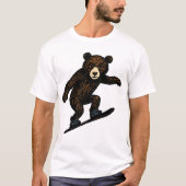 Niedlicher Bär beim Snowboarden T-Shirt (Vorderseite)