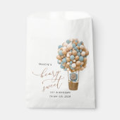 Niedlicher Bär, Blaue Balloons, erster Geburtstag Geschenktütchen (Vorderseite)