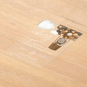 Niedlicher Bär, Braunbäume, erster Geburtstag Acryleinladungen (Ablage )