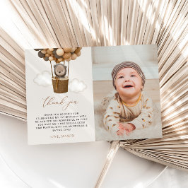 Niedlicher Bär, Braunbäume, erster Geburtstag Dankeskarte