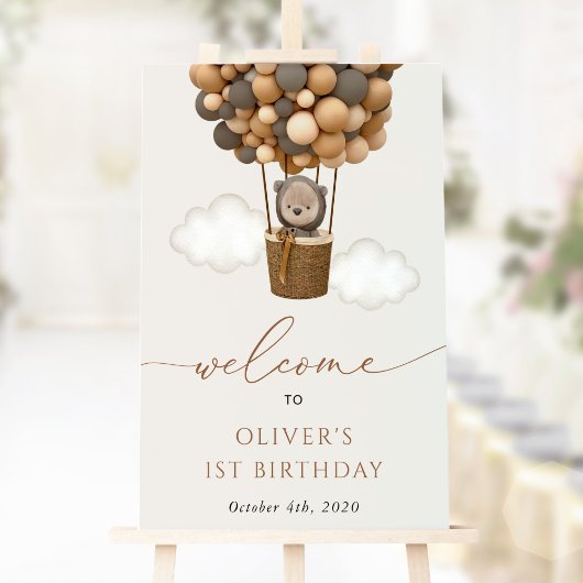 Niedlicher Bär, Braunbäume, Erster Geburtstag Will Poster