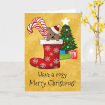 Niedlicher Bär Candy Cane Weihnachtszeit Strumpf