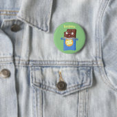 Niedlicher Bar-Cartoon-Charakter mit Schokoladenko Button (Beispiel)