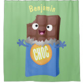 Niedlicher Bar-Cartoon-Charakter mit Schokoladenko Duschvorhang (Vorderseite)