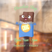 Niedlicher Bar-Cartoon-Charakter mit Schokoladenko Fensteraufkleber (Blatt 2)