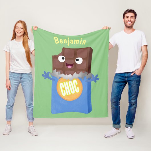 Niedlicher Bar-Cartoon-Charakter mit Schokoladenko Fleecedecke (Beispiel)