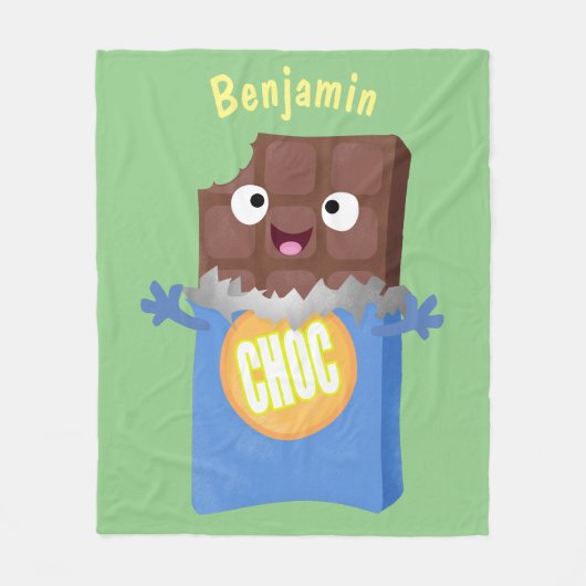 Niedlicher Bar-Cartoon-Charakter mit Schokoladenko Fleecedecke (Vorderseite)