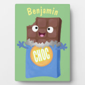 Niedlicher Bar-Cartoon-Charakter mit Schokoladenko Fotoplatte (Vorderseite)