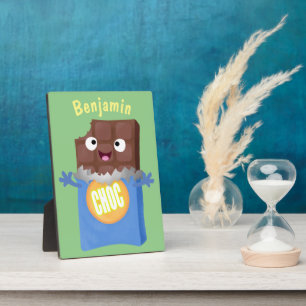 Niedlicher Bar-Cartoon-Charakter mit Schokoladenko Fotoplatte