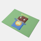 Niedlicher Bar-Cartoon-Charakter mit Schokoladenko Fußmatte (Schrägansicht)