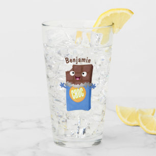 Niedlicher Bar-Cartoon-Charakter mit Schokoladenko Glas