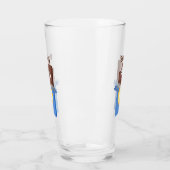 Niedlicher Bar-Cartoon-Charakter mit Schokoladenko Glas (Links)