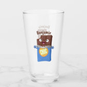 Niedlicher Bar-Cartoon-Charakter mit Schokoladenko Glas (Vorderseite)