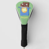 Niedlicher Bar-Cartoon-Charakter mit Schokoladenko Golf Headcover (Vorderseite)