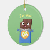 Niedlicher Bar-Cartoon-Charakter mit Schokoladenko Keramik Ornament (Links)