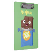 Niedlicher Bar-Cartoon-Charakter mit Schokoladenko Klemmbrett (Rechts)