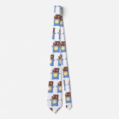 Niedlicher Bar-Cartoon-Charakter mit Schokoladenko Krawatte (Vorderseite)