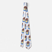 Niedlicher Bar-Cartoon-Charakter mit Schokoladenko Krawatte (Rückseite)