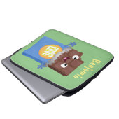 Niedlicher Bar-Cartoon-Charakter mit Schokoladenko Laptopschutzhülle (Vorne Knopf)