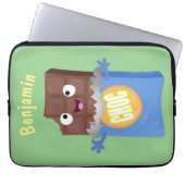 Niedlicher Bar-Cartoon-Charakter mit Schokoladenko Laptopschutzhülle (Vorderseite)