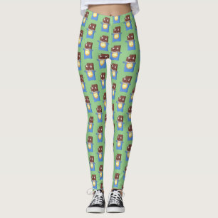 Niedlicher Bar-Cartoon-Charakter mit Schokoladenko Leggings