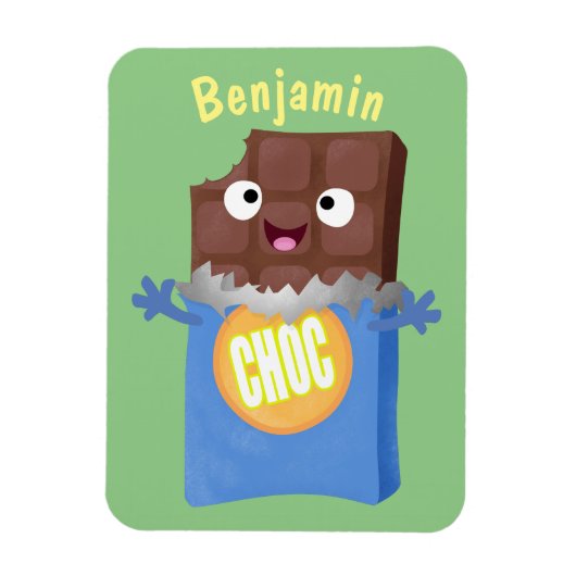 Niedlicher Bar-Cartoon-Charakter mit Schokoladenko Magnet (Vertikal)