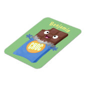 Niedlicher Bar-Cartoon-Charakter mit Schokoladenko Magnet (Linke Seite)