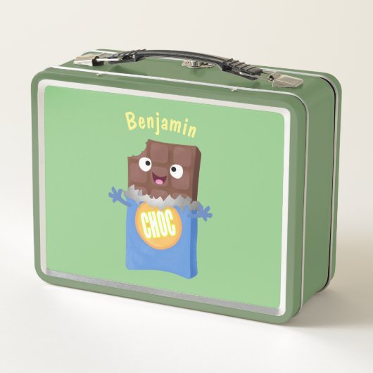 Niedlicher Bar-Cartoon-Charakter mit Schokoladenko Metall Brotdose (Rückseite)