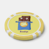 Niedlicher Bar-Cartoon-Charakter mit Schokoladenko Pokerchips (Einzeln)