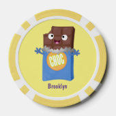 Niedlicher Bar-Cartoon-Charakter mit Schokoladenko Pokerchips (Rückseite)