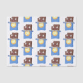 Niedlicher Bar-Cartoon-Charakter mit Schokoladenko Seidenpapier (Vorderseite)