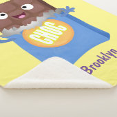 Niedlicher Bar-Cartoon-Charakter mit Schokoladenko Sherpadecke (3/4)