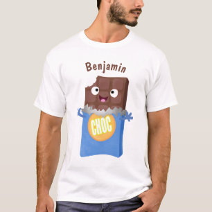 Niedlicher Bar-Cartoon-Charakter mit Schokoladenko T-Shirt