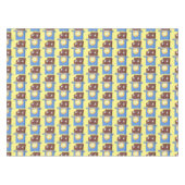 Niedlicher Bar-Cartoon-Charakter mit Schokoladenko Tischdecke (Vorderseite (Horizontal))