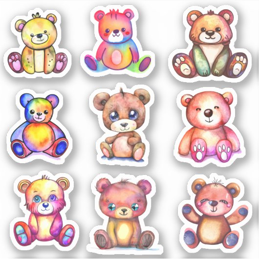 Niedlicher Bär Cool Teddy-positiv Aufkleber (Vorderseite)