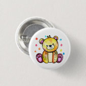 Niedlicher Bär Cool Teddy-positiv Button (Vorne & Hinten)