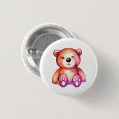 Niedlicher Bär Cool Teddy-positiv Button (Vorne & Hinten)