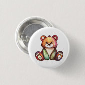 Niedlicher Bär Cool Teddy-positiv Button (Vorne & Hinten)